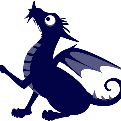 Blue version of Drop the Dragon, the Backdrop CMS mascot