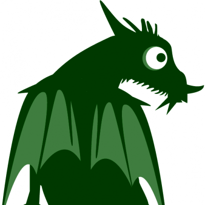 A green version of Drop the Dragon, the Backdrop CMS mascot.